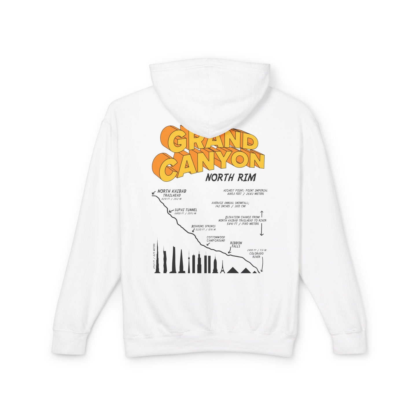 Grand Canyon North Rim Unisex Lightweight Hooded Sweatshirt