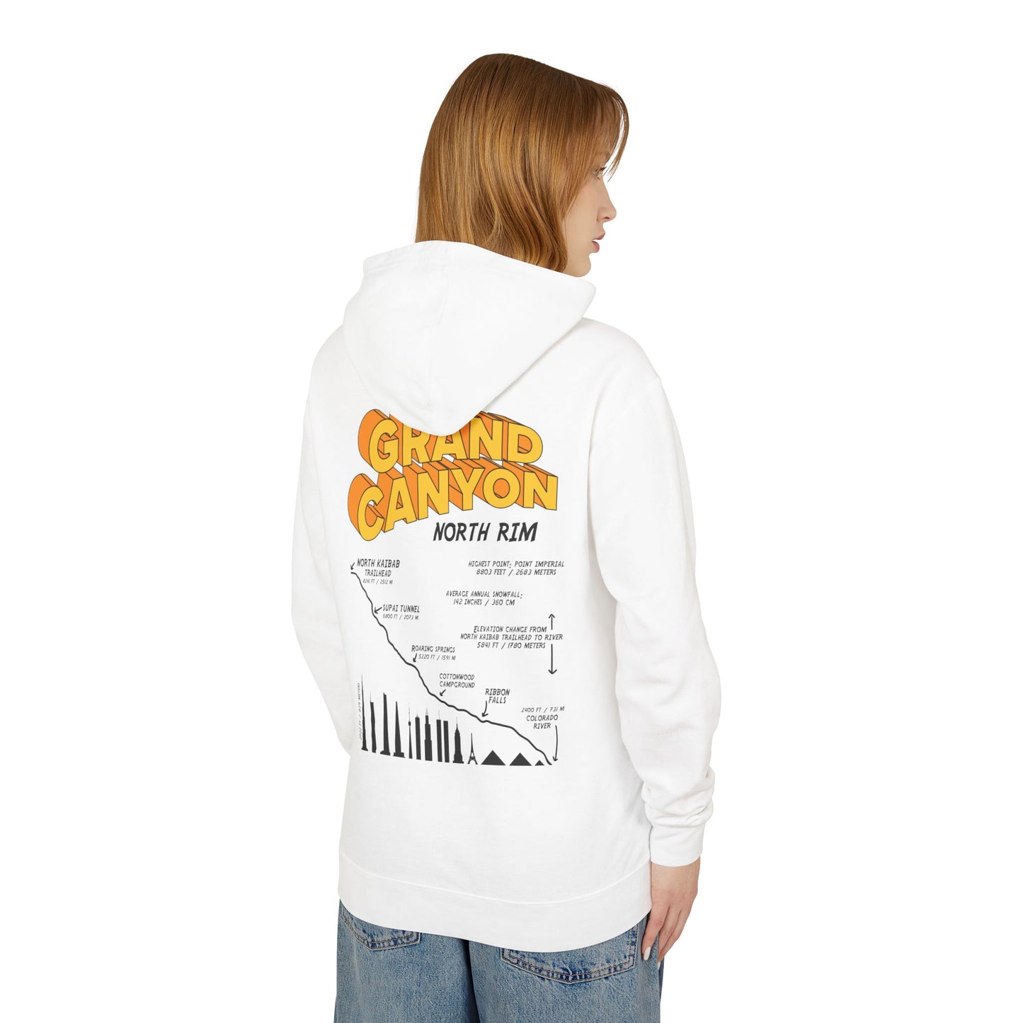 Grand Canyon North Rim Unisex Lightweight Hooded Sweatshirt
