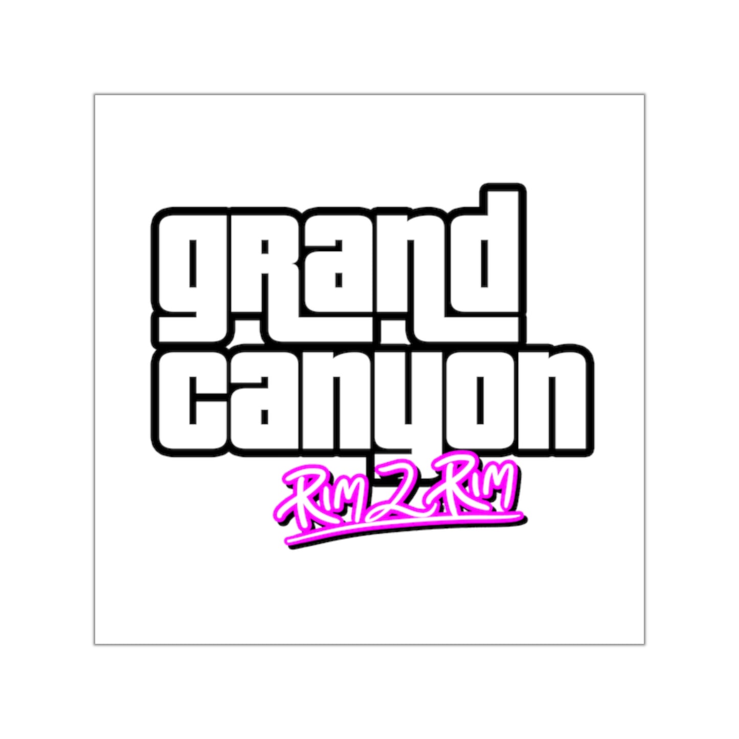 Grand Canyon Rim 2 Rim (Grand Theft Auto Parody) Square Vinyl Stickers